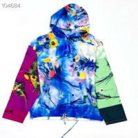 Louis Vuitton LV Men Flowers Poplin Patchwork Hoodie Cotton Multicolor Loose Fit