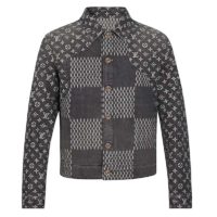 Louis Vuitton LV Men Giant Damier Waves Monogram Denim Jacket