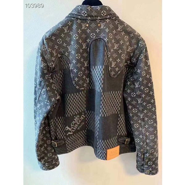 Louis Vuitton LV Men Giant Damier Waves Monogram Denim Jacket - LULUX