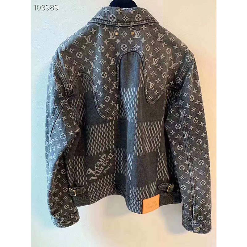 Louis Vuitton LOUISVUITTON Size: 48 RM202M UZC HJA10W Giant Damier Waves  Monogram Denim Jacket