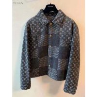 Louis Vuitton LV Men Giant Damier Waves Monogram Denim Jacket