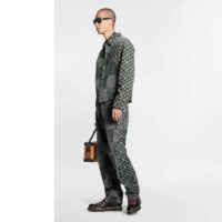 Louis Vuitton LV Men Giant Damier Waves Monogram Denim Jacket