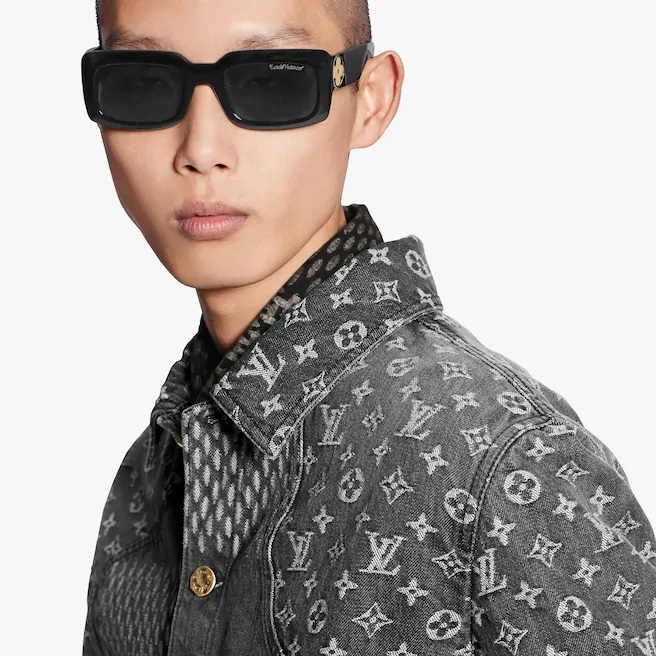 LOUIS VUITTON GIANT DAMIER WAVES MONOGRAM DENIM JACKET – SECOND