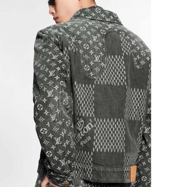 Louis Vuitton LV Men Giant Damier Waves Monogram Denim Jacket (7)