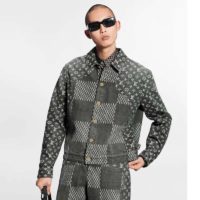 Louis Vuitton LV Men Giant Damier Waves Monogram Denim Jacket