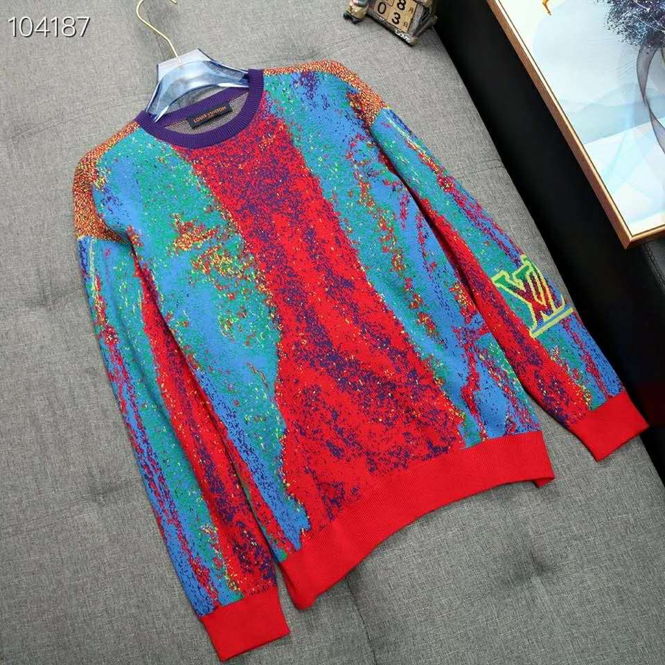 Louis Vuitton LV Women Multicolor Monogram Crewneck Flowers Sweater 100%  Wool - LULUX