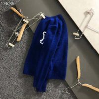 Louis Vuitton LV Men LV Intarsia Crewneck Regular Fit Wool-Blue