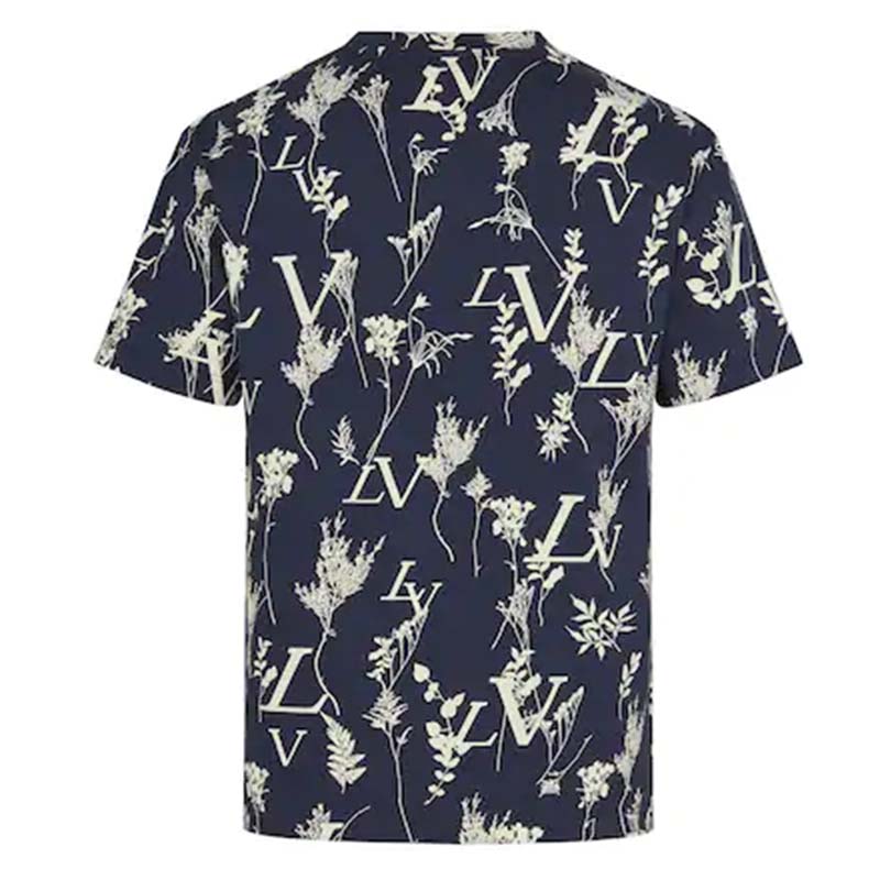 Louis Vuitton LV Printed Leaf Regular Shirt Blue Glacier. Size Xs