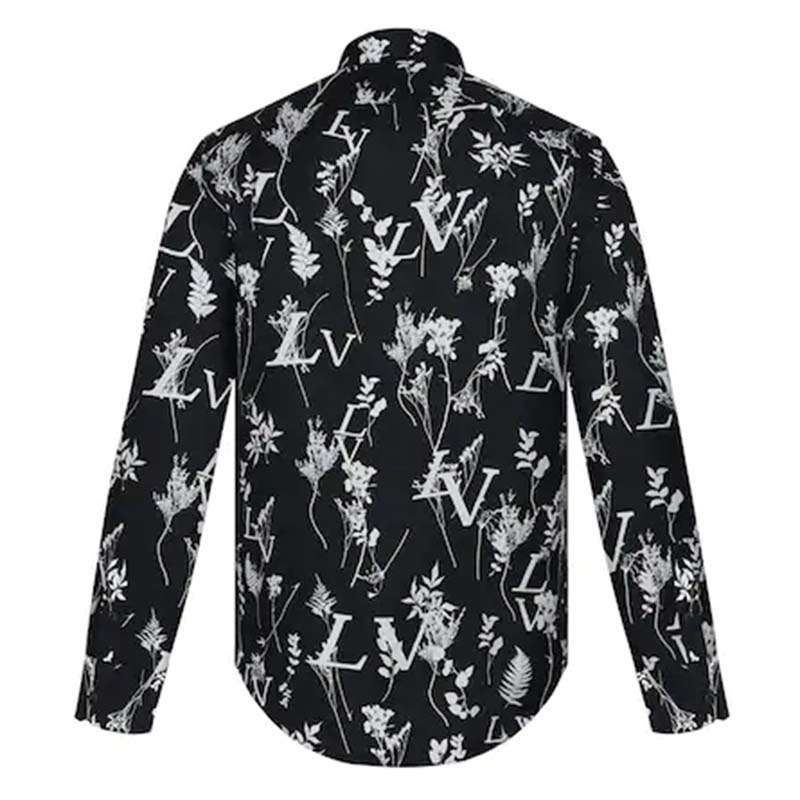 Louis Vuitton LV Men LV Printed Leaf Regular Long-Sleeved Silk Shirt - LULUX