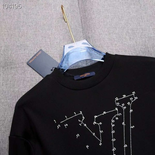 Louis Vuitton LV Men LV Stitch Print Embroidered Sweatshirt Regular Fit (1)