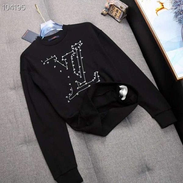Louis Vuitton LV Men LV Stitch Print Embroidered Sweatshirt Regular Fit (10)
