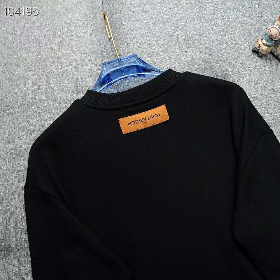 Louis Vuitton Stitch Print Embroidered Sweatshirt Black – The