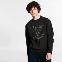 Louis Vuitton LV Men LV Stitch Print Embroidered Sweatshirt Regular Fit