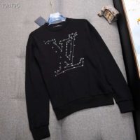 Louis Vuitton LV Men LV Stitch Print Embroidered Sweatshirt Regular Fit