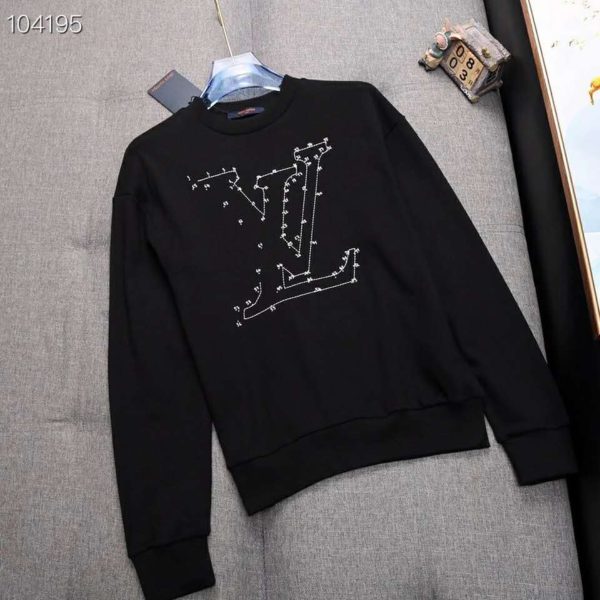 Louis Vuitton LV Men LV Stitch Print Embroidered Sweatshirt Regular Fit (8)