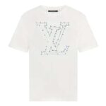 Louis Vuitton LV Men LV Stitch Print Embroidered T-Shirt Regular Fit Cotton-White