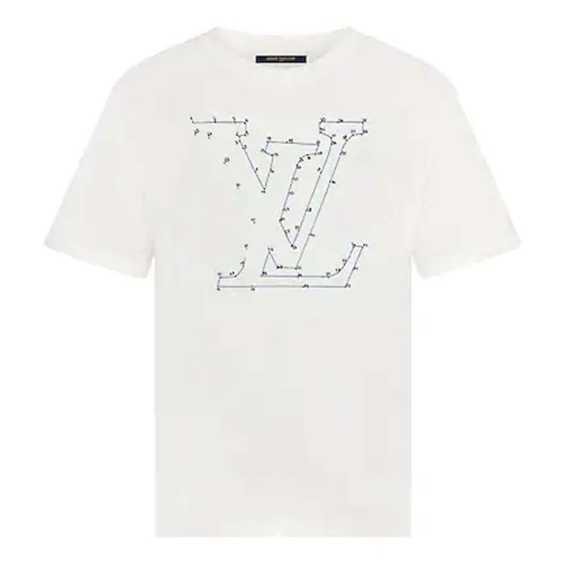 Louis Vuitton LV Spread Embroidery T-Shirt Milk White/Green