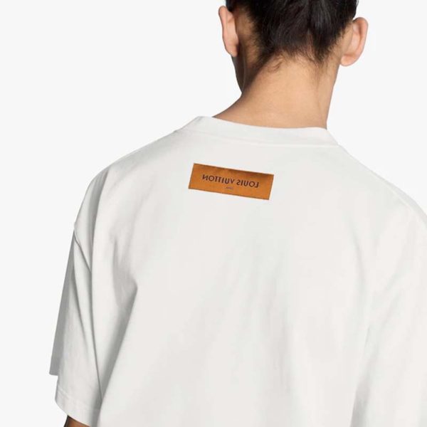 Louis Vuitton LV Men LV Stitch Print Embroidered T-Shirt Regular Fit Cotton-White (3)