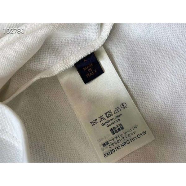 Louis Vuitton LV Men LV Stitch Print Embroidered T-Shirt Regular Fit Cotton-White (6)