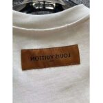 Louis Vuitton LV Men LV Stitch Print Embroidered T-Shirt Regular Fit Cotton-White - Image 6
