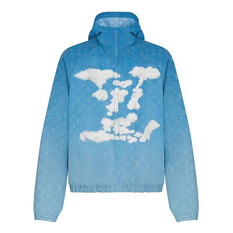 Louis Vuitton Blue Sky Printed Synthetic Hooded Jacket XXL Louis Vuitton