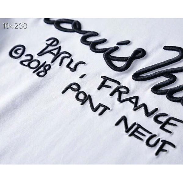 Louis Vuitton LV Men Pont Neuf Signature Print & Embroidery T-Shirt (10)