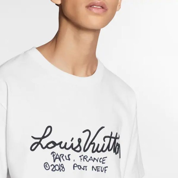 Louis Vuitton LV Men Pont Neuf Signature Print & Embroidery T-Shirt (2)