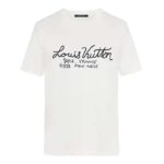 ouis Vuitton LV Men Pont Neuf Signature Print & Embroidery T-Shirt