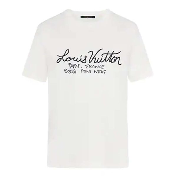 Louis Vuitton LV Men Pont Neuf Signature Print & Embroidery T-Shirt (6)