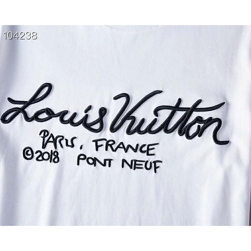 Louis Vuitton LV Men Pont Neuf Signature Print & Embroidery T-Shirt - LULUX