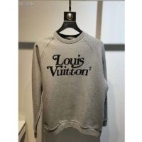 Louis Vuitton LV Men Squared LV Sweatshirt LV2 Motif 100% Cotton-Grey