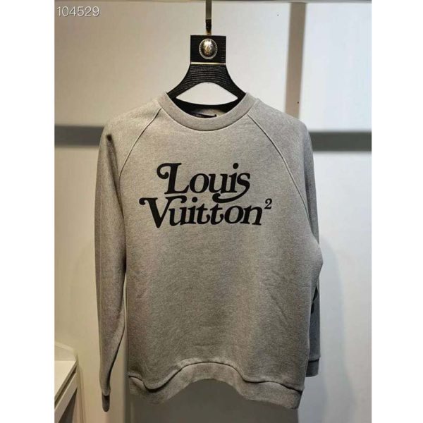 Louis Vuitton LV Men Squared LV Sweatshirt LV2 Motif 100% Cotton-Grey (12)