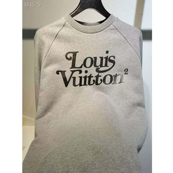 Louis Vuitton LV Men Squared LV Sweatshirt LV2 Motif 100% Cotton-Grey (3)