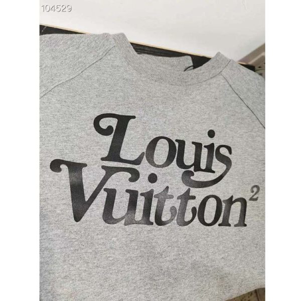 Louis Vuitton LV Men Squared LV Sweatshirt LV2 Motif 100% Cotton-Grey (4)
