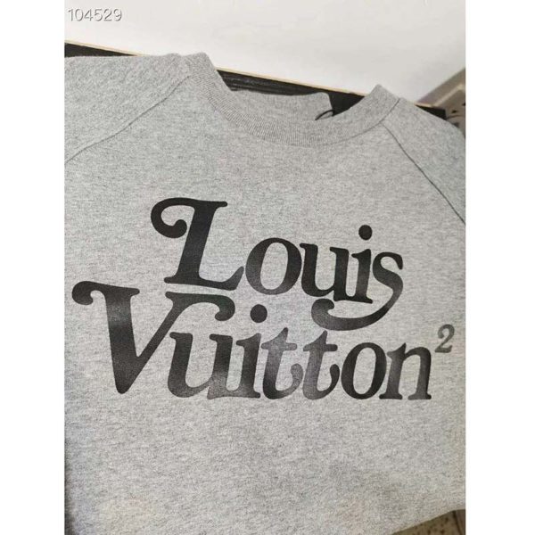 Louis Vuitton LV Men Squared LV Sweatshirt LV2 Motif 100% Cotton-Grey (5)