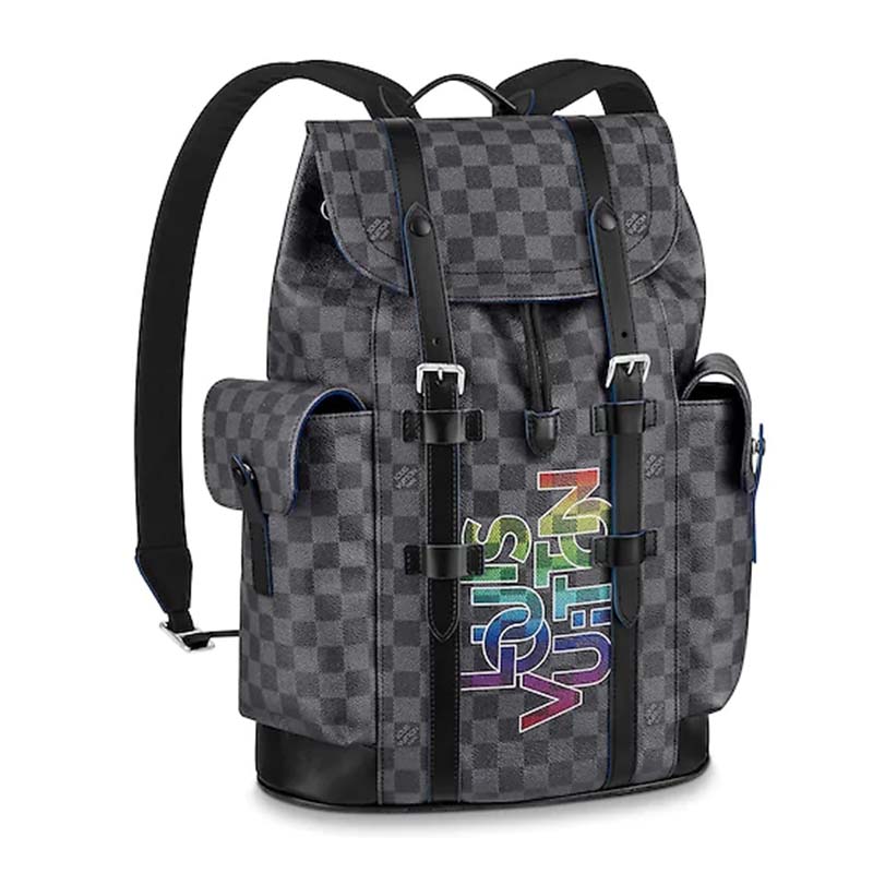 LOUIS VUITTON Graphite grey DAMIER CANVAS CHRISTOPHER PM Backpack Bag at  1stDibs  lv christopher bag, louis vuitton christopher damier graphite pm  black, lv christopher backpack price