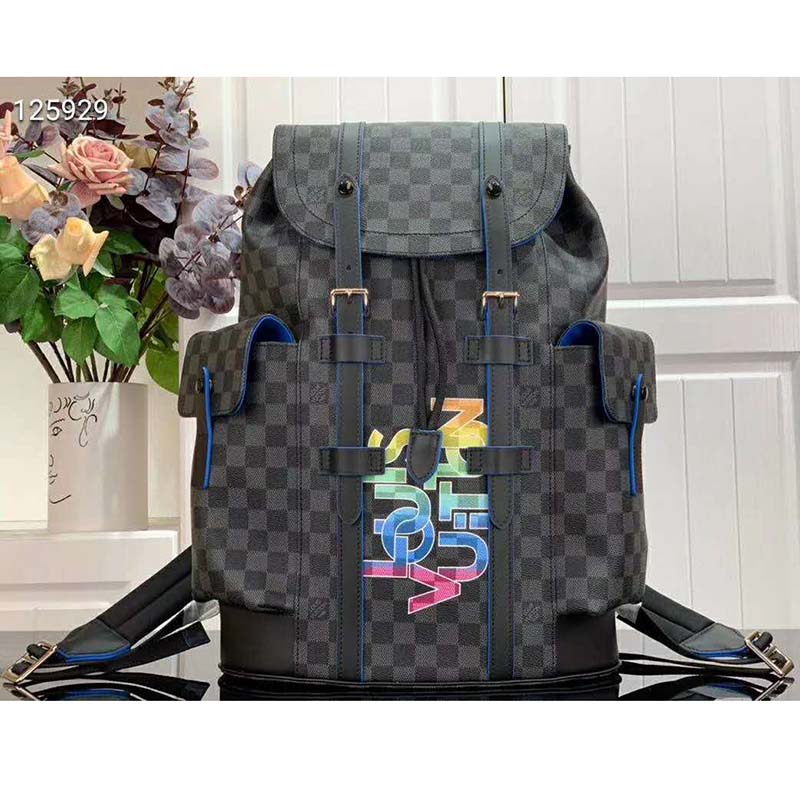 LV LV Unisex Christopher PM Backpack Damier Graphite Coated Canvas in 2023