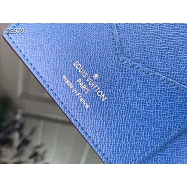 Louis Vuitton LV Unisex Passport Cover Blue Damier Graphite Giant Coated Canvas (6)