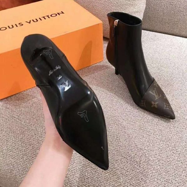 Louis Vuitton LV Women Cherie Ankle Boot Calf Leather Patent Monogram Canvas (10)