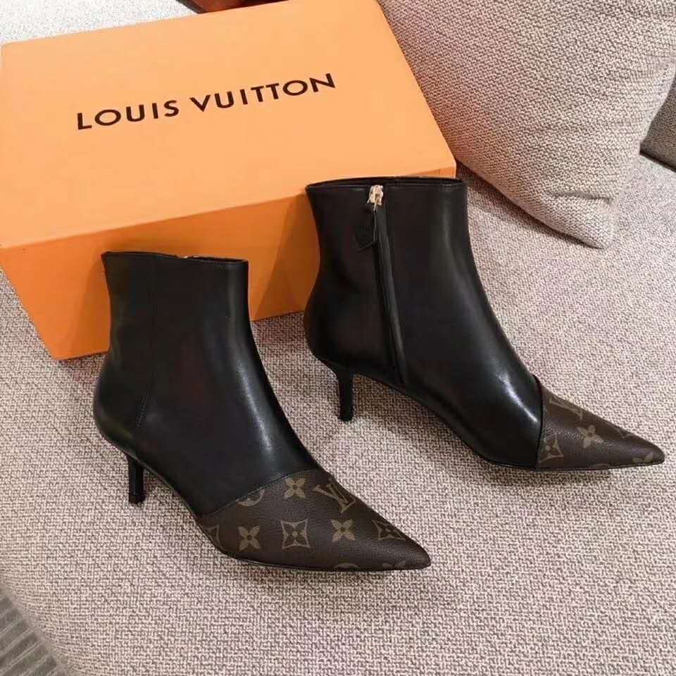 Louis Vuitton Women's Cherie Ankle Boots Black For Women LV in