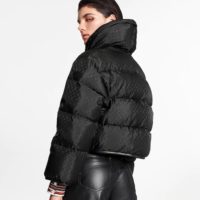Louis Vuitton LV Women Down Jacket Silky Nylon Satin Louis Vuitton Patch-Black
