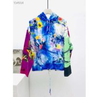 Louis Vuitton LV Women Flowers Poplin Patchwork Hoodie Cotton Multicolor Loose Fit