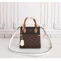 Louis Vuitton LV Women Fold Tote MM Monogram Canvas Calfskin Leather