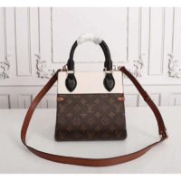 Louis Vuitton LV Women Fold Tote PM Monogram Canvas Calfskin Leather