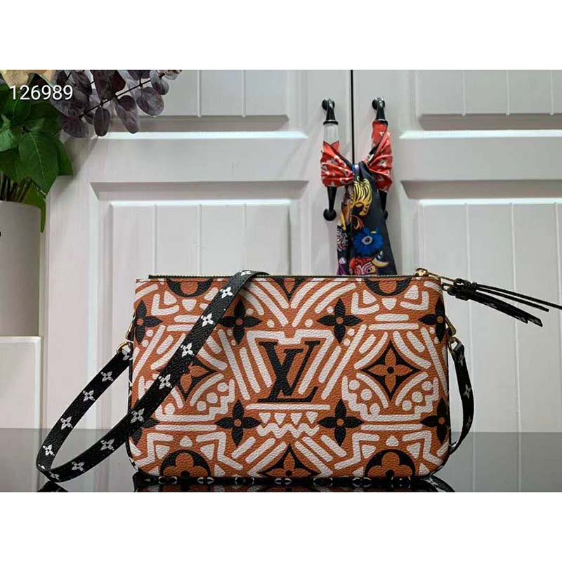 Louis Vuitton Double Zip Pochette Crafty Monogram Bag