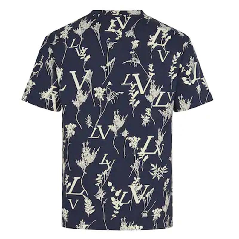 Louis Vuitton LV Printed Leaf Regular Shirt Blue Glacier. Size Xs