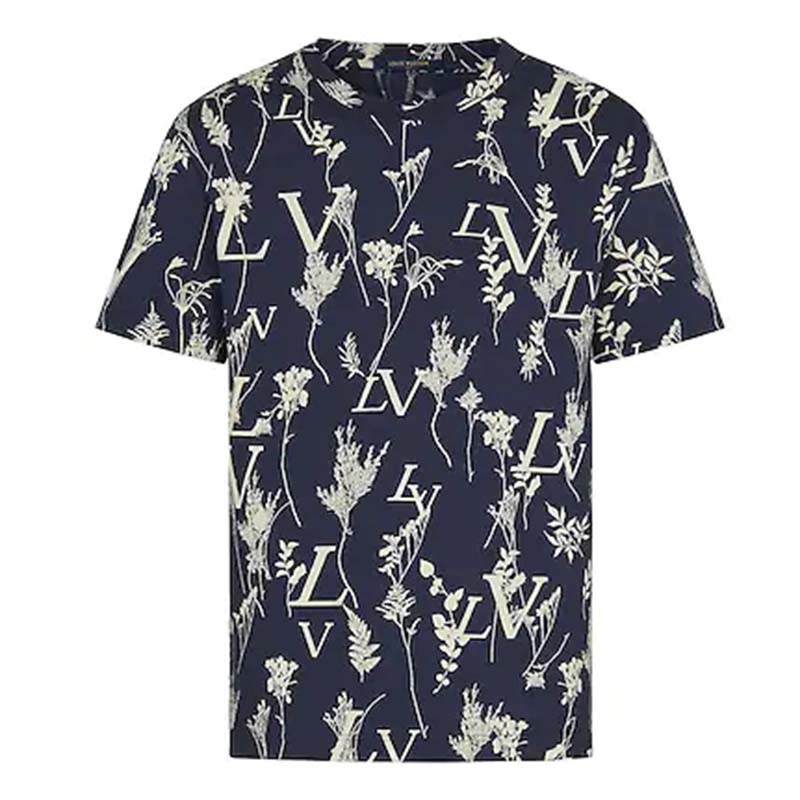 Louis Vuitton LV Printed Leaf Regular Shirt Blue Glacier. Size Xs