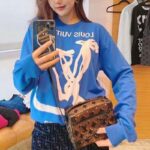 Louis Vuitton LV Women LV Scribbles Intarsia Crewneck Graphic Knit Loose Fit - Image 4