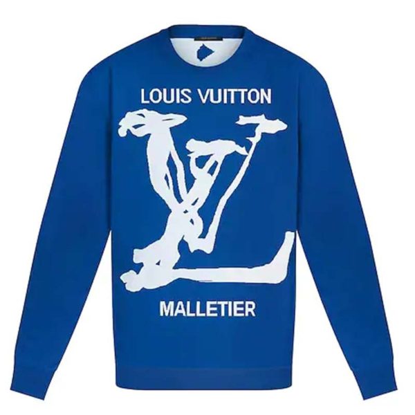 Louis Vuitton LV Women LV Scribbles Intarsia Crewneck Graphic Knit Loose Fit