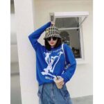 Louis Vuitton LV Women LV Scribbles Intarsia Crewneck Graphic Knit Loose Fit - Image 3
